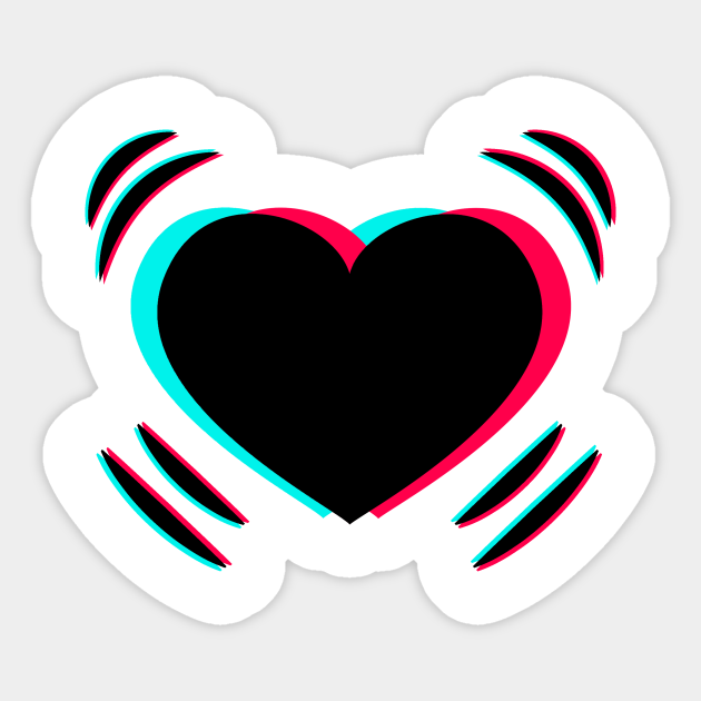 Tiktok Beating Heart Black Tik Tok Girl Sticker Teepublic